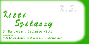 kitti szilassy business card